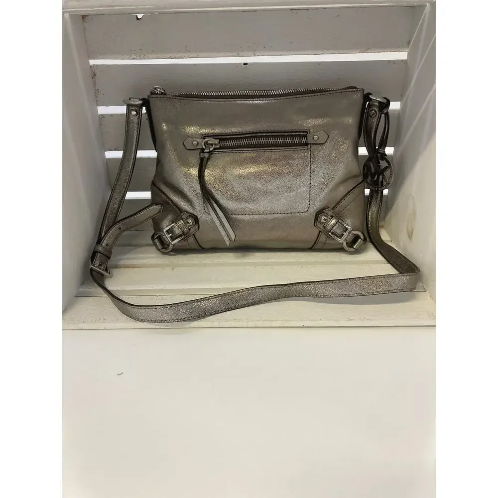 MICHAEL KORS, SMALL LEATHER METALIC SPARKEL CROSSBODY BAG